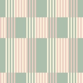 Pastel retro stripes / Medium scale / Beige+baby pink+sage
