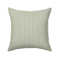 Candy Stripe Olive Green On White