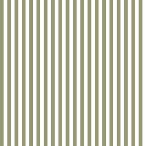 Candy Stripe Olive Green On White