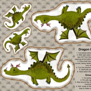 Green dragon cut and sew fat quarter