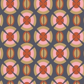 Retro circles symmetrical geometric