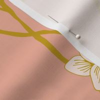 Spring Bloom Magnolia - Peach/Mustard/Blush Pink - 20 inch