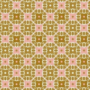 Granada - Mid Century Geometric Goldenrod Yellow Blush Pink Small Scale