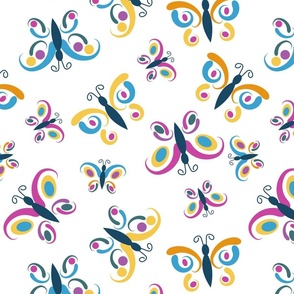 Cute Butterflies For Kids on a Cream Background (Large)