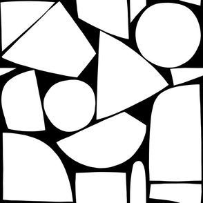 (L)_Abstract Geometric Mosaic 6. White on Black #blackandwhitepattern #minimalabstract #organicgeometry
