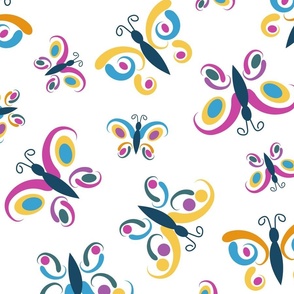 Cute Butterflies For Kids on a Cream Background (X-Large) 