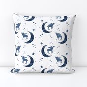 Celestial Moose Crescent Moon and Stars 