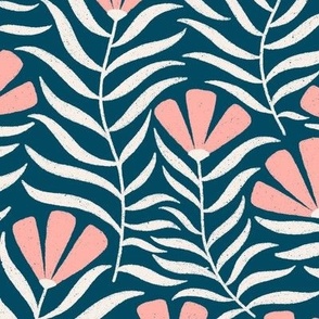 Funky Flowers - Navy Large