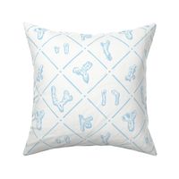 Medium Size Coral Collection Block Print - Baby Blue & White