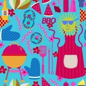 Barbeque / bbq / summer picnic / blue
