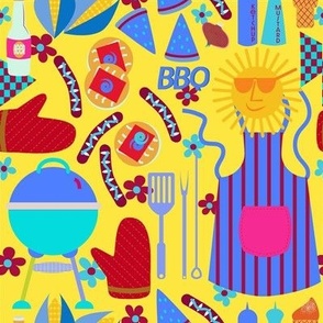 Barbeque / bbq / summer picnic / yellow