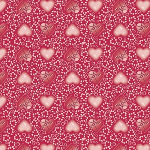Viva Magenta Romantic Candy Hearts Coordinate 2400_05—Valentine, True Love, Be Mine, Cute, Cuter, Cutest Kids Sheets