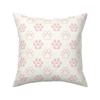 Bigger Scale Paw Prints in Cotton Candy Pink on Natural Ivory