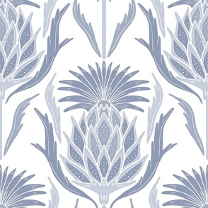 Thistle, Jumbo, Soft Blue on Bright White 