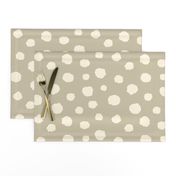 Art Deco Bi-plane Clouds - cream on khaki clay pastel brown polka dots