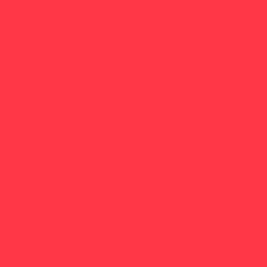 Plain Bright Candy Apple Red Solid - Vibrant Scarlet Lava - #FF3746