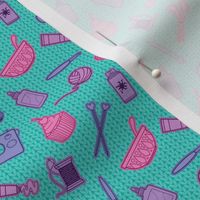 Can't Stop Crafting - SMALL (Quilting & Crafting) - Pink, Purple & Aqua Teal Green