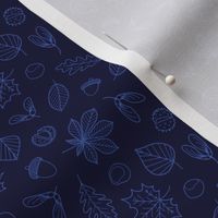 Autumn Leaves - SMALL - Navy Blue