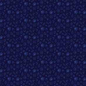 Autumn Leaves - SMALL - Navy Blue