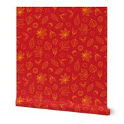 Autumn Leaves - SMALL - Orange Red