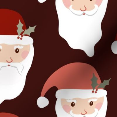 Large Print - Christmas Time - Santa - Maroon