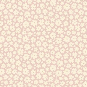 Ditsy flowers / Small scale / Baby pink+beige
