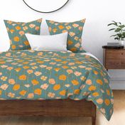 California Poppies Teal Large