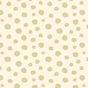 Art Deco Bi-plane Clouds - tan beige on cream - medium scale - polka dots