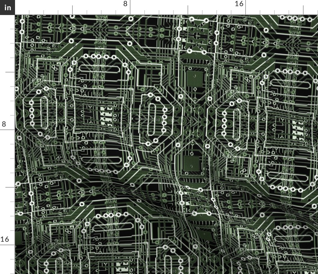 circuits in green, black, white