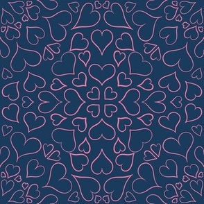 Valentines Day Hearts on Solid Blue Background