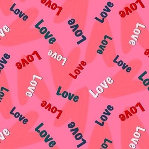 Love Typography on Pink Background