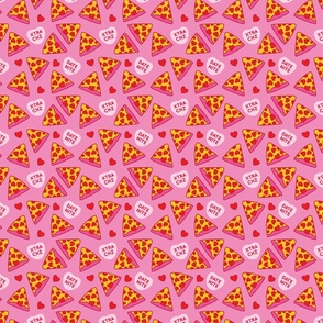 valentine pizza 1 inch heart on pink
