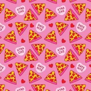 valentine pizza 2 inch heart on pink