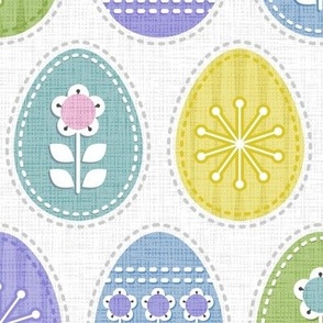 Retro Floral Easter Eggs - Pastel Large