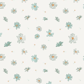 Just Daisies in white Mint-MEDIUM