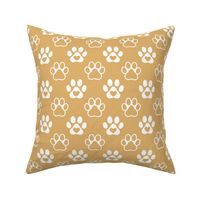Bigger Scale Paw Prints White on Honey Gold