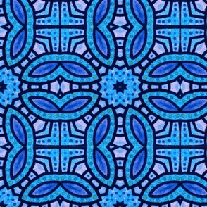 For the Love of Pattern - Geometric Repeat in Blue and Pink - Large Scale