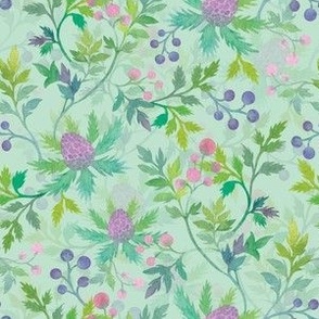 (small) Flower Garden - light green background