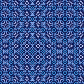 For the Love of Pattern - Abstract Floral Geometric in Blue
