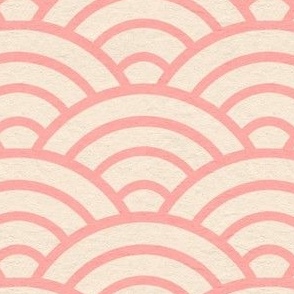 Seigaiha Japanese Chinese wave pattern Pink