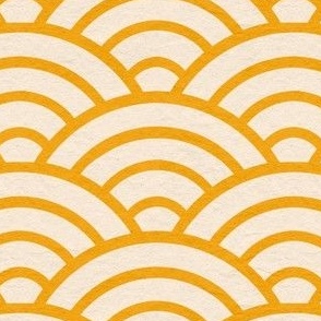 Geometric Shells Pattern Golden Orange