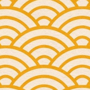 Seigaiha Japanese Chinese wave pattern Orange