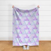 Geometric Watercolour Triangles in Purple Large