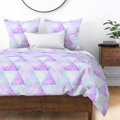 Geometric Watercolour Triangles in Purple Large