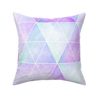 Geometric Watercolour Triangles in Purple Large