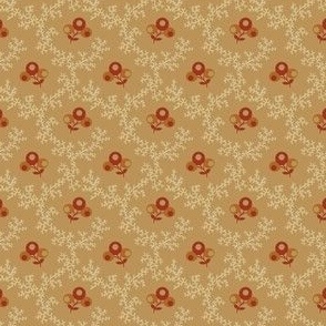 Berries and Vine beige and red 2075-33