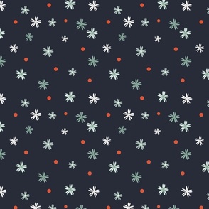 Winter Snowflakes Blender Navy Blue SMALL SCALE