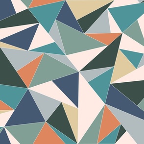 Fractal Triangles - Multi-color - Medium Scale