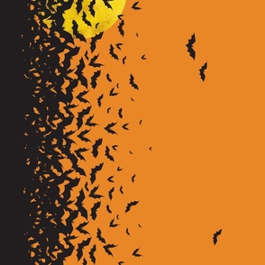 Bats in the Sky Orange vertical
