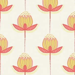 Riso Tulips in Yellow and Coral - XL